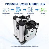 Máquina de Oxígeno PSA, Sistema Industrial de Generación de Oxígeno para Plantas de Tratamiento de Aguas Residuales