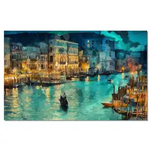 Museum Quality Impressionist Venice Grand Canal Scenery Canvas Oil Painting Without Frame