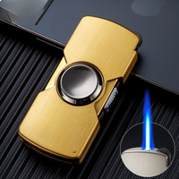 Briquet à butane rotatif coupe-vent à flamme jet, briquet à cigare au gaz butane, jouet créatif de décompression, cadeau pour homme