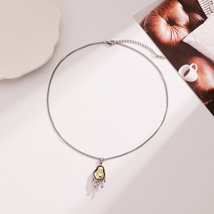 Stainless Steel <b>Titanium</b> Steel Necklace Teardrop Pendant 18k Gold Plated For Women Fashion Jewelry Gift - Product Image 4