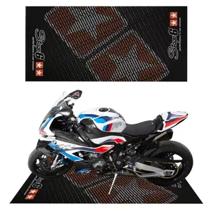 Custom Printed Motorcycle Garage Pit Mat Set Front Rear TPR PVC Rubber Carpet Mats For HS Universe Maxim Models 5pcs 1pc Options