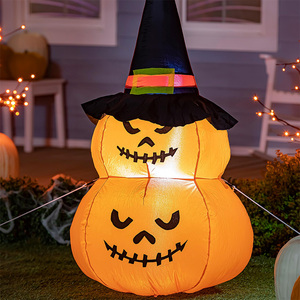 2024 trang trí ngoài trời được xây dựng trong Phát Sáng Led ánh sáng bơm hơi ba lớp bí ngô Halloween mô hình ma - Product Image 5