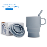 Mug à café pliable en silicone de qualité alimentaire, portable, réutilisable, pliable pour les voyages en plein air, le camping