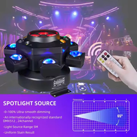 15xx 6-Arm Disco Moving Head Bühnenlicht RGBW 150W DMX512 mit 4 Bee-Eyes-LEDs für Party, Club, DJ, Konzert, IP20, 10000 Lumen