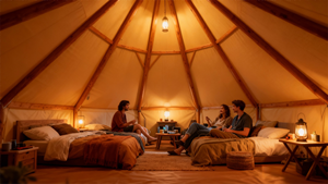 <span class=keywords><strong>Tente</strong></span> <span class=keywords><strong>de</strong></span> <span class=keywords><strong>camping</strong></span> <span class=keywords><strong>de</strong></span> luxe en <span class=keywords><strong>toile</strong></span> avec cadre en acier/contreplaqué, double chambre, deux salles <span class=keywords><strong>de</strong></span> bain, quatre saisons, imperméable, style safari, 28m - Product Image 5