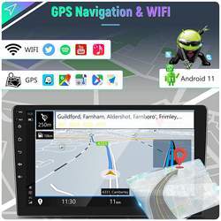 9 "inch 1 + 16/2 + 32 <span class=keywords><strong>Android</strong></span> 14 Xe Stereo DIN đôi màn hình cảm ứng đài phát thanh <span class=keywords><strong>Android</strong></span> Xe Video autoradio <span class=keywords><strong>GPS</strong></span> Wifi xe DVD Player khung - Product Image 2