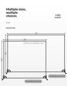 Support de fond vert mobile 2x3M avec roues pour studio photo et vidéo, support de fond roulant avec écran vert - Product Image 5
