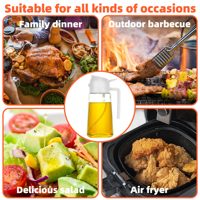 Cadeau de fête des mères Cuisine Cuisine Salade Barbecue 16oz 2 en 1 Vaporisateur d'huile Bouteille distributeur d'huile d'olive