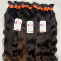 Ekstensi Rambut Virgin India Hand Tied Weft Bebas Kimia dengan Tekstur Alami, Siap Diwarnai & Diputihkan, Single Weft Full Ends