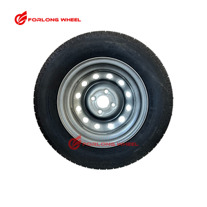 FORLONG Roues de <span class=keywords><strong>remorque</strong></span> <span class=keywords><strong>13</strong></span> "en acier et aluminium 4JX13 4x100 4-100-57 Compatible avec Goodride 155 80R13 - Product Image 2