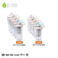 Bouteille d'eau en plastique écologique de 420 ml OEM/ODM, résistante à l'eau bouillante, avec corde de maintien, pour le sport et le fitness portable en extérieur
