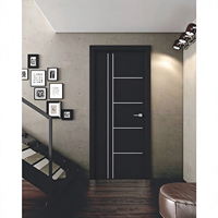 Porte intérieure en bois massif couleur noyer, porte de chambre à coucher, finition imperméable, moderne, pour appartement, maison, bureau