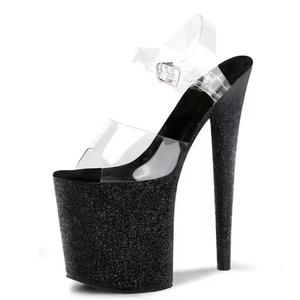 Sandalias de Plataforma Elegantes con Punta Abierta y Polvo Brillante Exótico de 8 Pulgadas-20 cm, Zapatos Sexys para Bailar en Club Nocturno, Modelo Fetiche, para Reina de la Discoteca - Product Image 1