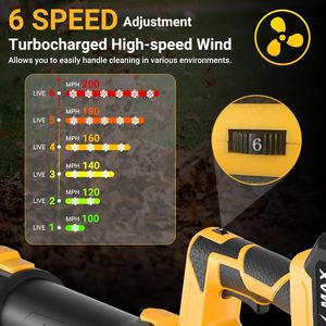 Souffleur de feuilles et de neige sans fil 21V Lithium-Ion - Léger, pour bricolage, 160 mph, 500-1000 CFM, pour l'entretien des pelouses et des patios, souffleur de feuilles CB02 - Product Image 2
