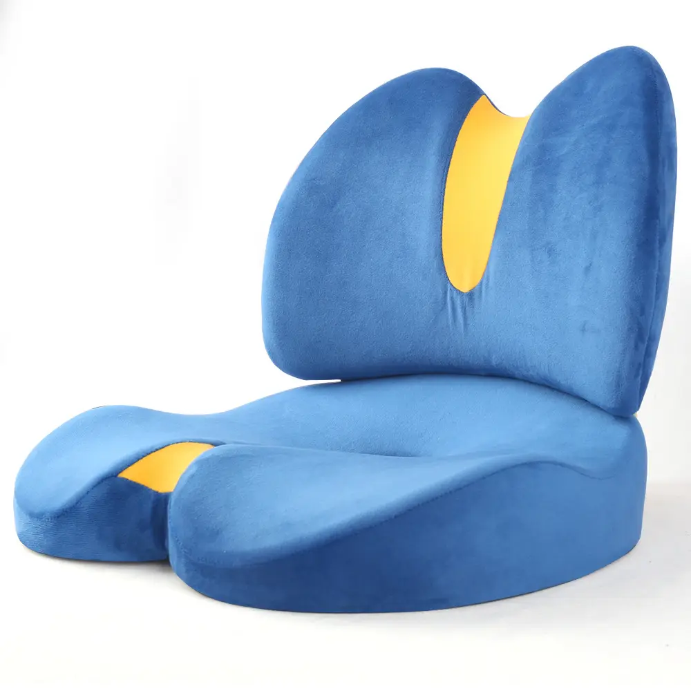 Almofada do assento e lombar apoio travesseiro para cadeira de escritório memória espuma almofada do assento de carro com tampa lavável