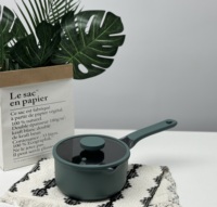Batterie de cuisine antiadhésive en céramique et granit, design rond, nouvelle collection, marmite de cuisine avec bec verseur unique, vente chaude