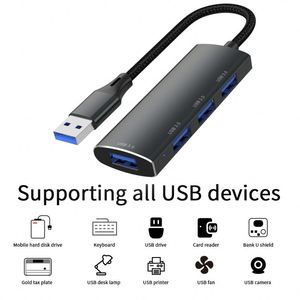 Multi-functional <b>USB</b> <b>Hub</b> From 4 Port <b>USB</b>-A 3.0 High Speed Adapter for Laptops 4 in 1 <b>USB</b> <b>Hub</b> for Macbook - Product Image 5