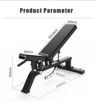Banc d'exercice commercial réglable, cadre en acier inoxydable, unisexe, pour musculation, avec plateau en contreplaqué, non pliable, AC-C036, 1460 mm, Aochuang