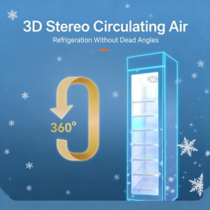 Refrigerador vertical comercial pequeño para alimentos congelados, vitrina delgada para pasteles y helados con puerta de vidrio - Product Image 2