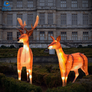 SGFL318 Waterproof Christmas Theme Lantern Motif <b>Light</b> Snowman Silk Lantern for Zoo Park - Product Image 5