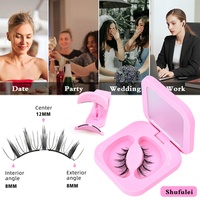 Heart Girl 2025, las Más Nuevas Pestañas Postizas Magnéticas Negras de Alta Gama, Reutilizables, de Aspecto Natural, con 2 Aplicadores Magnéticos, Tira Completa