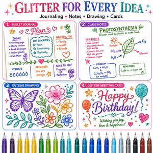 Stylo Gel Jumbo 12 Couleurs Grande Capacité 0,8 mm pour Carnet, Étudiant, Art, Bricolage, Gribouillage, <span class=keywords><strong>Dessin</strong></span>, Marqueurs, Bureau, Papeterie Artistique <span class=keywords><strong>Kawaii</strong></span> - Product Image 6