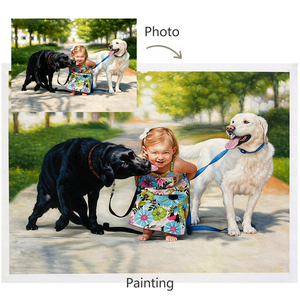 Pintura <span class=keywords><strong>de</strong></span> Retrato Personalizada a Partir <span class=keywords><strong>de</strong></span> Foto, Recuerdo Familiar <span class=keywords><strong>de</strong></span> Niños y Mascotas, Arte en Lienzo Pintado a Mano para Decoración <span class=keywords><strong>de</strong></span> Pared <span class=keywords><strong>de</strong></span> Sala <span class=keywords><strong>de</strong></span> Estar, Regalo - Product Image 1