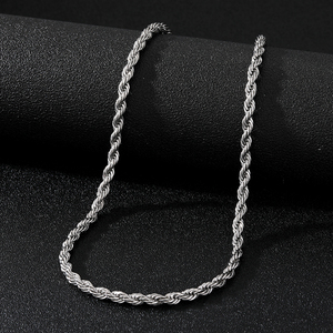 KISSWIFE 2mm 3mm 4mm 5mm Collier en acier inoxydable plaqué or 18 carats avec chaîne torsadée en argent <span class=keywords><strong>vermeil</strong></span> pour la fabrication de bijoux - Product Image 6