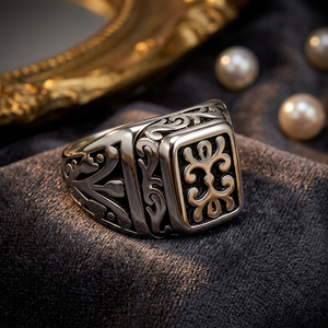 Anello da Uomo in Acciaio Inossidabile 316L, Stile Vintage con Incisione Araba, Fascia Larga, Anti-Appannamento, Ipoallergenico, per Uomini Musulmani, Uso Quotidiano - Product Image 5