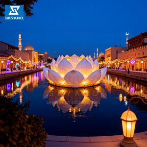 Luces Inflables de Flores Personalizadas para Ramadán, Loto Inflable Gigante Blanco con Luces LED Flotando <span class=keywords><strong>en</strong></span> <span class=keywords><strong>el</strong></span> <span class=keywords><strong>Agua</strong></span> - Product Image 1