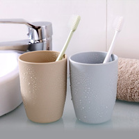 Gobelet à rincer minimaliste en plastique de couleur unie, rond, pour salle de bain, voyage et usage domestique