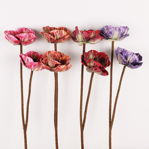 ดอกป๊อปปี้ประดิษฐ์ผ้าไหมจำลองคุณภาพสูงตกแต่งบ้านอุปกรณ์ประกอบฉากงานแต่งงาน 8 ชิ้นหลากสี - Product Image 4