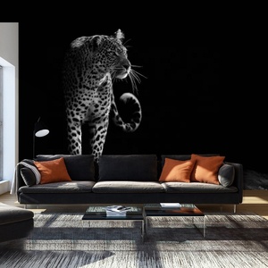 Papel pintado minimalista de animales de <span class=keywords><strong>leopardo</strong></span> 3D, Mural de pared de fondo botánico para sofá, porche, impermeable, a prueba de humedad, antiestático - Product Image 1