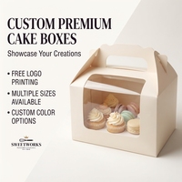 Boîte à pâtisserie en carton recyclable avec fenêtre transparente, conception auto-érectible, taille personnalisable pour l'emballage de gâteaux à la mousse