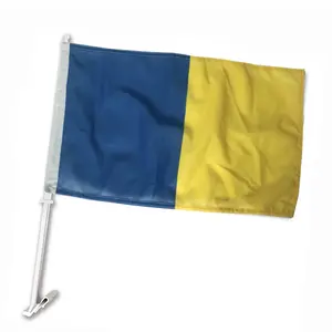 Vente chaude 12x18 pouces Impression Personnalisée Promotionnel Ukraine Drapeau De Fenêtre De Voiture Avec Tige En Plastique Décorations De Bannière Extérieure