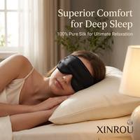 Masque de sommeil en soie enveloppant, occultation totale et respirant, idéal pour les voyages, le yoga et le sommeil profond, en coton