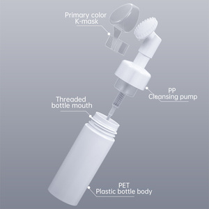 Cổ 100ml nhựa PET sữa rửa mặt có thể với Silicone bàn chải bong bóng mặt Mousse bọt sữa rửa mặt bọt cho mỹ phẩm và dầu gội đầu - Product Image 3