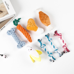 Ensemble de jouets pour animaux de compagnie, jouets à mâcher en corde de coton et peluche pour chiens de taille moyenne, 270g par ensemble - Product Image 1