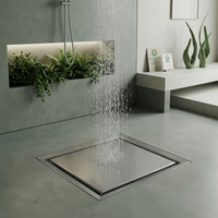 Siphon de sol carré invisible en acier inoxydable SUS304 brossé argenté, anti-refoulement, anti-odeur, à insérer dans les carreaux, 4 pouces, pour hôpitaux et hôtels, garantie 5 ans