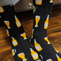 Calcetines de Bambú con Dibujos Animados para Hombre, Antibacterianos, Transpirables, Absorbentes del Sudor, Sin Costuras, Ligeros y Cómodos