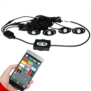 RGB APP araba <span class=keywords><strong>Led</strong></span> kaya lamba 9-36V <span class=keywords><strong>Led</strong></span> Underglow 4/6/8/12 bakla kaya işıkları için Offroad kamyoneti - Product Image 1