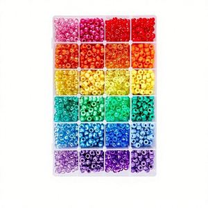 Cross-border 24 Grid Color Plastic Barrel <b>Beads</b> Loose Beaded Set Box DIY Handmade Mobile <b>Phone</b> & Key <b>Chain</b> Accessories - Product Image 5