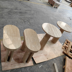 Table à manger moderne en travertin blanc Goldtop OEM/ODM pour projet hôtelier, salon romain, intérieur/extérieur, pierre naturelle - Product Image 6