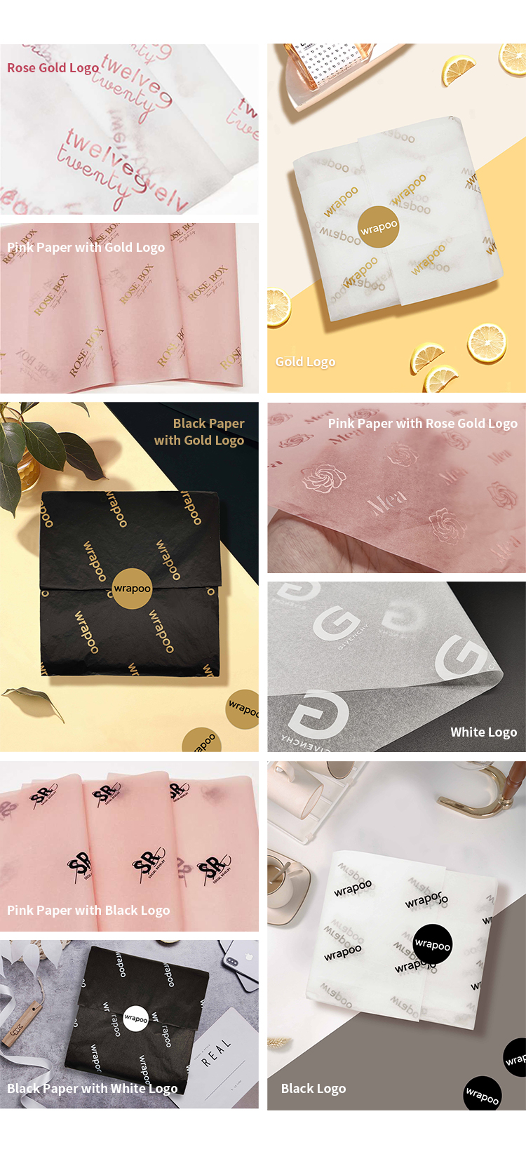 Custom Tissue Paper for Children Clothes Shoes Packaging Printed Logo