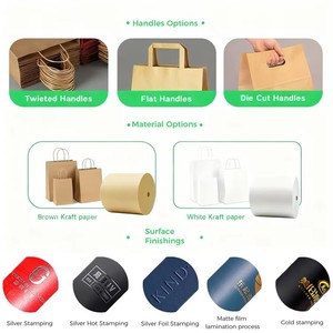 Sacs cadeaux pour bébé garçon et bébé fille, sacs en papier kraft à motifs d'animaux de dessin animé, emballage cadeau personnalisé, grossiste - Product Image 5