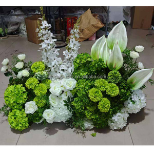 Bouquet de fleurs au sol style <span class=keywords><strong>jardin</strong></span> 50 cm, rangée de fleurs de gypsophile vert sauge au toucher réel, vente en gros pour allées de mariage - Product Image 6