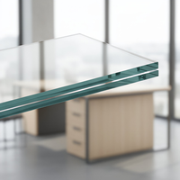 Verre laminé PVB ultra-clair 11,52, verre de sécurité super-clair avec intercouche PVB pour portes et fenêtres de balcon