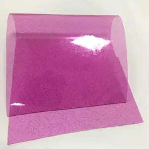 Glitter plástico macio colorido de plástico transparente 0.8mm, tecido pvc de glitter