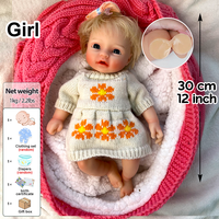 Poupée Reborn Fille en Silicone Intégral 30CM, Yeux Ouverts, Peau Ultra Douce et Souple, Réaliste, Cadeau de Festival pour Enfants - Vente en Gros