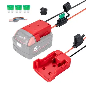 Power Tools Adapter for Milwaukee Battery M18S 18V Cordless Li-ion Battery DIY Conversion Kit with Fuse & Switch 12AWG Wires